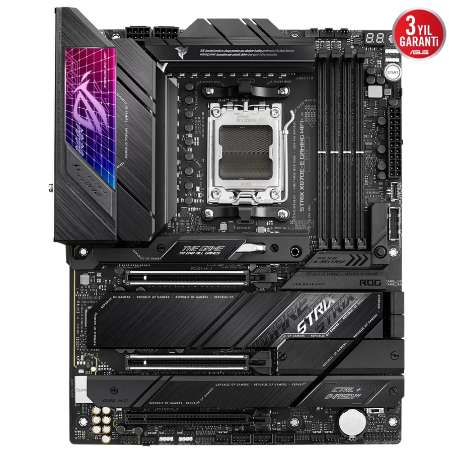 ASUS ROG STRIX X670E-E GAMING WIFI AMD X670 AM5 DDR5 6400 WiFi 6E AURA RGB ATX Anakart