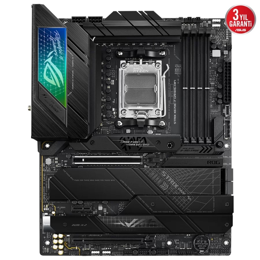 ASUS ROG STRIX X670E-F GAMING WIFI AMD X670 AM5 DDR5 6400 WiFi 6E AURA RGB ATX Anakart