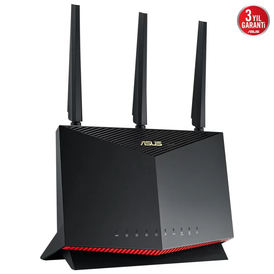 Asus RT-AX86U Pro WIFI6 Dual Band-Gaming-Ai Mesh-AiProtection-Torrent-Bulut-DLNA-4G-VPN-Router-Access Point