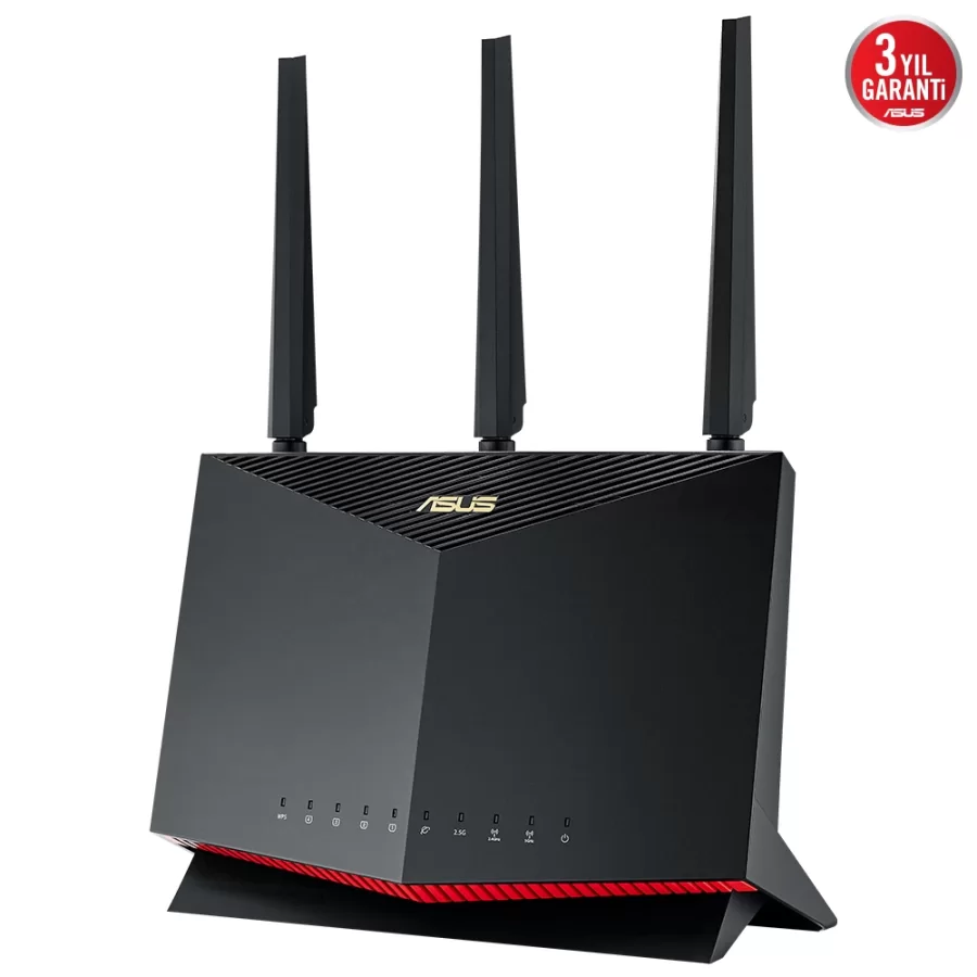 Asus RT-AX86U Pro WIFI6 Dual Band-Gaming-Ai Mesh-AiProtection-Torrent-Bulut-DLNA-4G-VPN-Router-Access Point