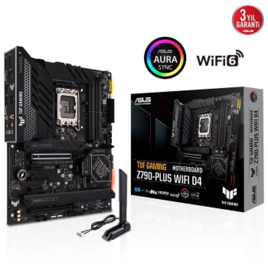 ASUS TUF GAMING Z790-PLUS WIFI D4 Intel Z790 LGA1700 DDR4 5333 WiFi+BT AURA RGB ATX Anakart