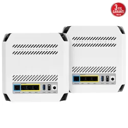 Asus ROG Rapture GT6 Wifi6 Tri-band-Gaming-Ai Mesh-AiProtection-VPN-Kablosuz Ağ Dağıtım Gaming Mesh Sistemi (Beyaz İkili Paket)
