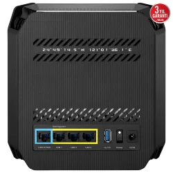 Asus ROG Rapture GT6 Wifi6 Tri-band-Gaming-Ai Mesh-AiProtection-VPN-Kablosuz Ağ Dağıtım Gaming Mesh Sistemi (Siyah Tekli Paket)