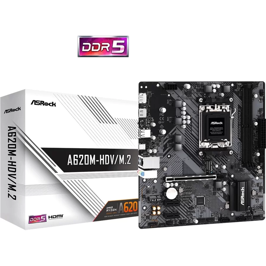 ASRock A620M-HDV/M.2 6400mhz(OC) M.2 AM5 mATX DDR5 Anakart