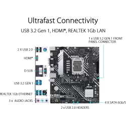 Asus PRIME B660M-K D4 Intel LGA1700 DDR4 Micro ATX Anakart