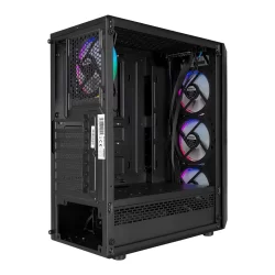 Everest FLAT MESH 4*12cm Rainbow Fan Tempered Camlı Gaming Oyuncu Bilgisayar Kasası