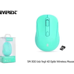 Everest SM-300 Yeşil Optik Kablosuz Mouse