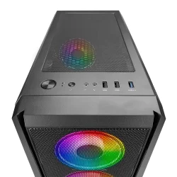 RAMPAGE DEEPFORCE 4x120mm RGB FANLI 600W 80PLUS BRONZE MidT ATX GAMING KASA