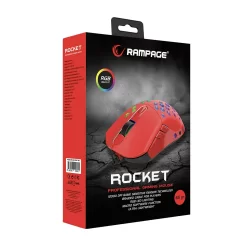 Rampage SMX-R66 ROCKET Ultra Hafif Kırmızı RGB Ledli 12000dpi Gam