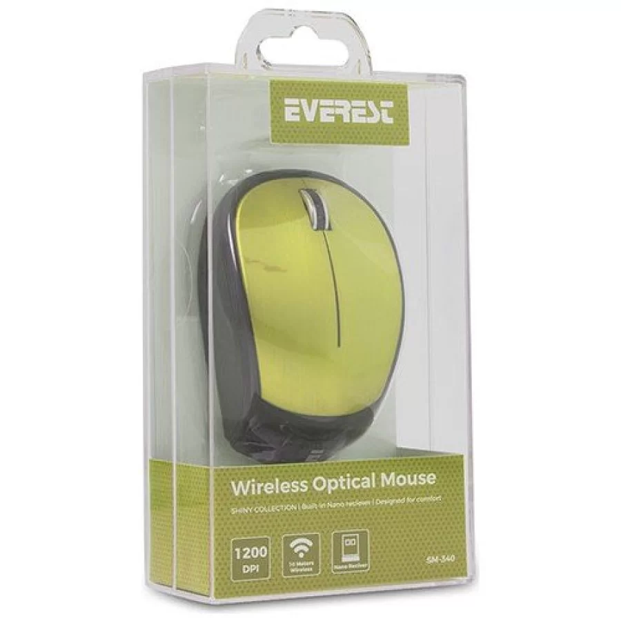Everest SM-340 Yeşil Optik Kablosuz Mouse