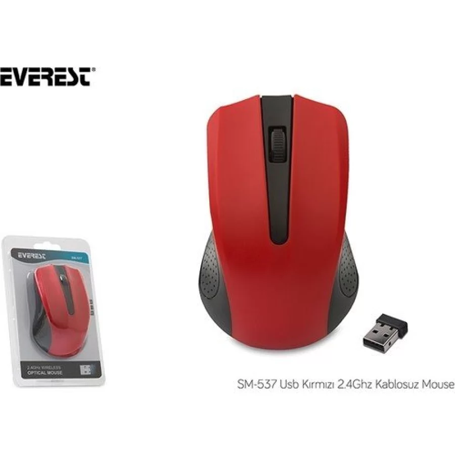 Everest Sm-537 Usb Kırmızı 2.4Ghz Kablosuz Mouse