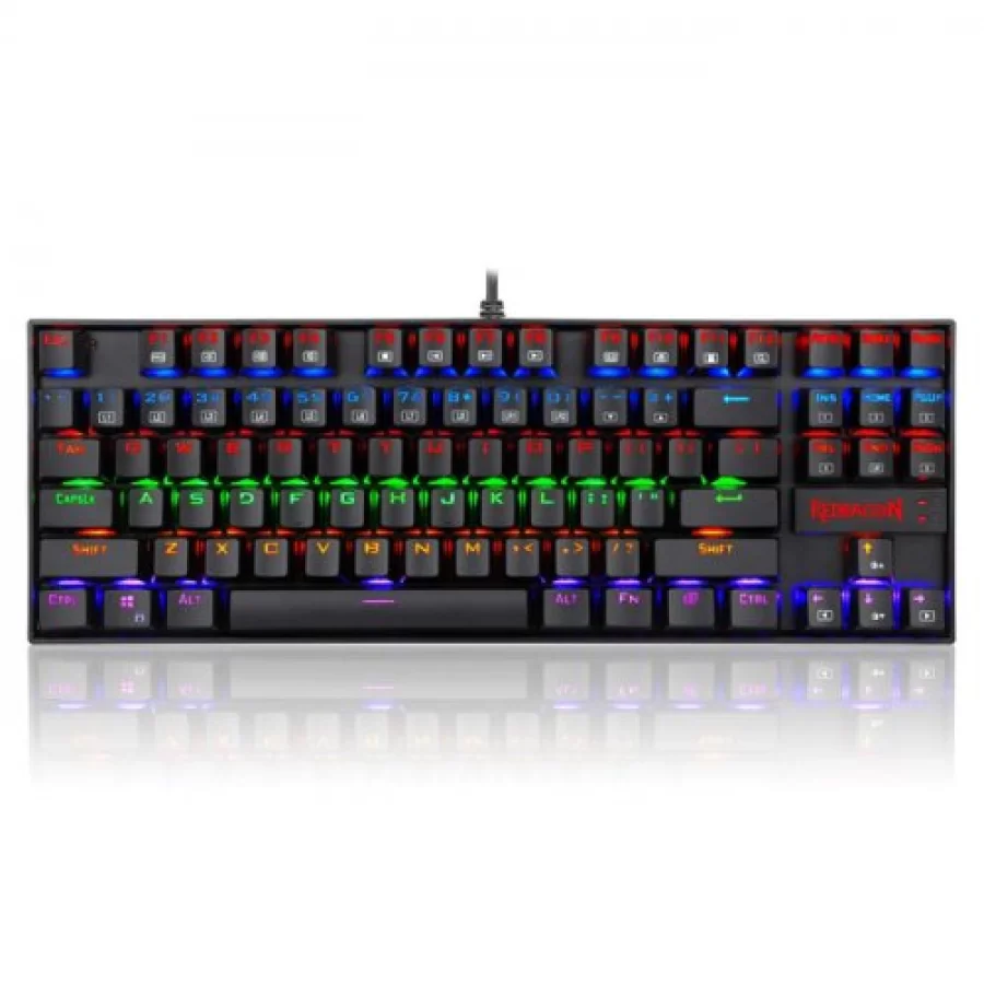Redragon K552 Siyah Kumara Rainbow Işıklı Red Switch Kablolu Mekanik Oyuncu Klavyesi