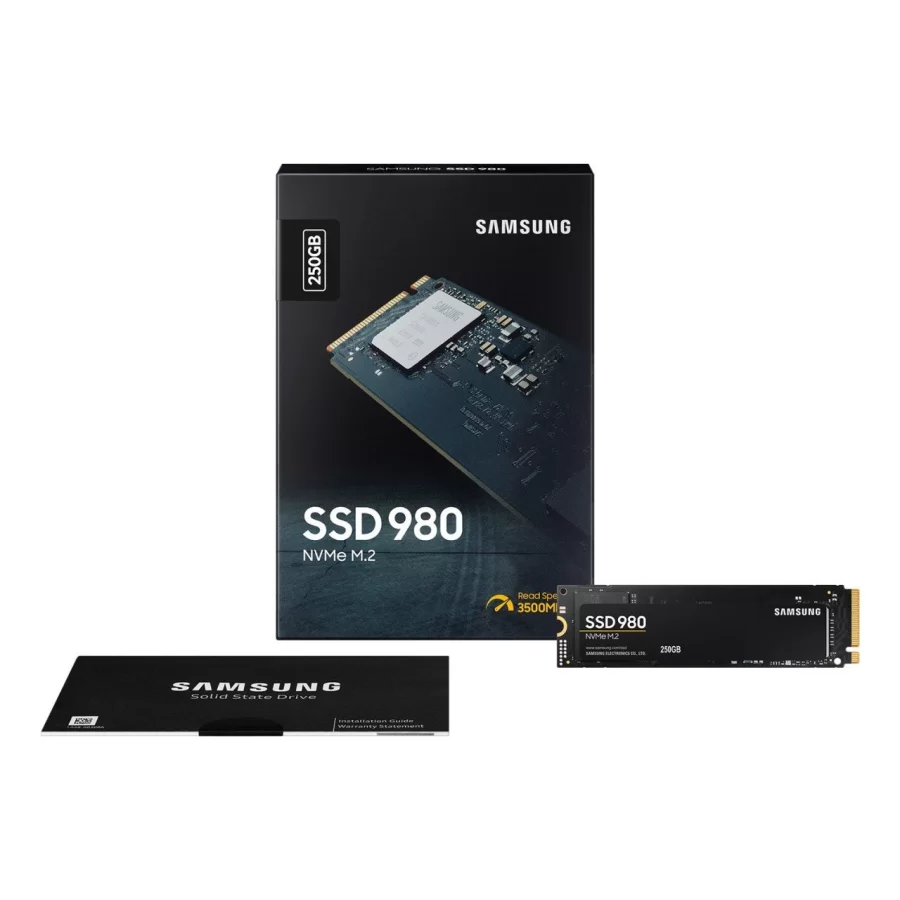Samsung 980 250 GB 2900/1300 MB/s PCI-Express 3.0 NVMe M.2 SSD