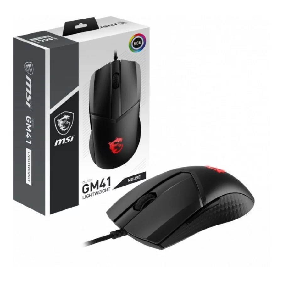 MSI GG Clutch GM41 Lightweight 65 Gram Esports Rgb Gaming Mouse
