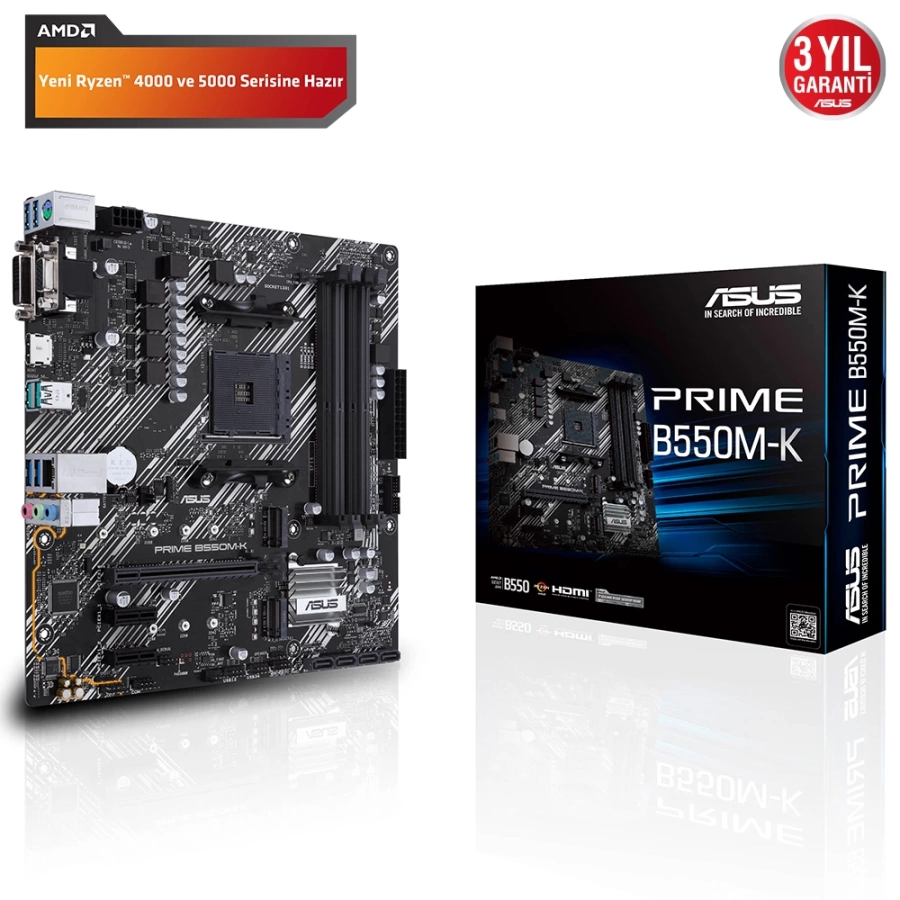 ASUS PRIME B550M-K AMD B550 AM4 DDR4 mATX Anakart