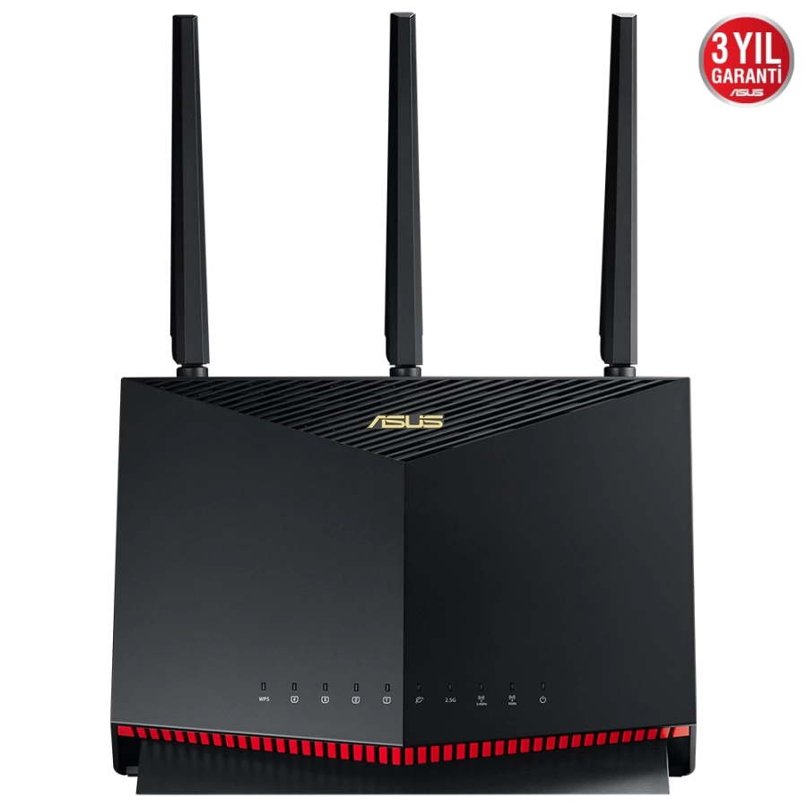Asus RT-AX86U WIFI6 Dual Band-Gaming-Ai Mesh-AiProtection-Torrent-Bulut-DLNA-4G-VPN-Router-Access Point