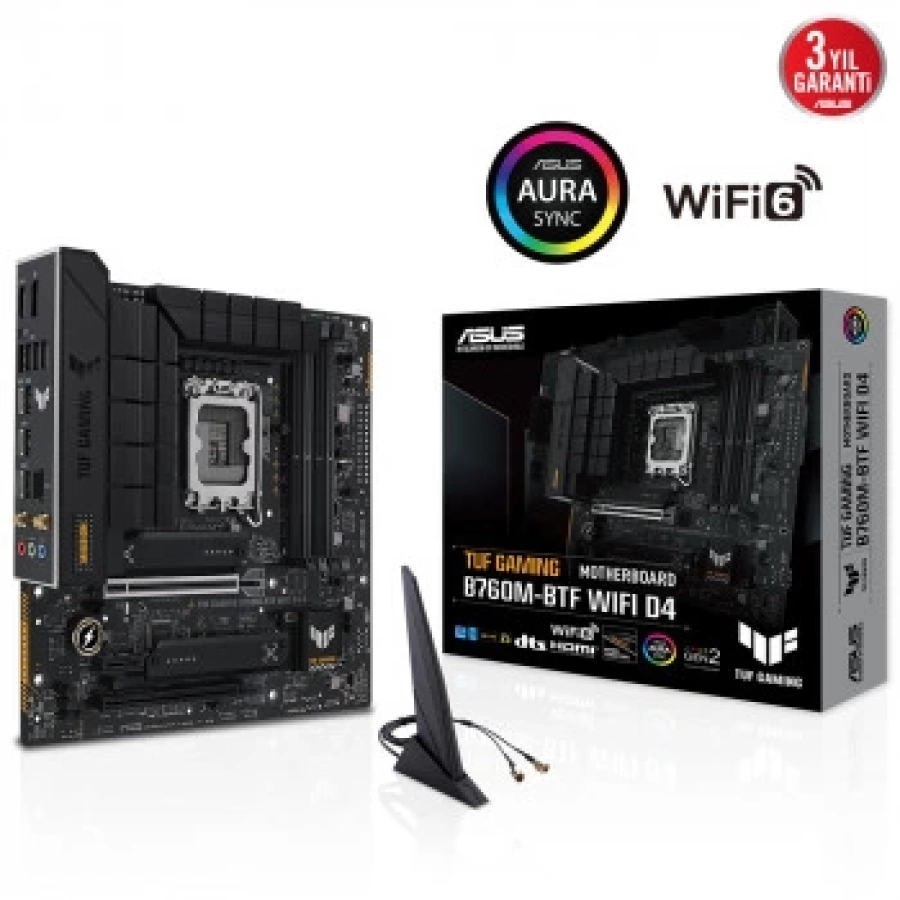 Asus TUF Gaming B760M-BTF Wi-Fi D4 Intel LGA1700 DDR4 Micro ATX Anakart