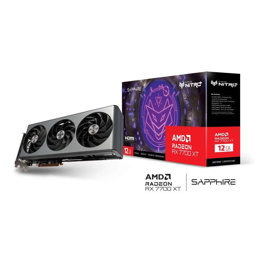 SAPPHIRE NITRO+ AMD RADEON™ RX 7700XT GAMING OC 12GB GDDR6 DUAL HDMI / DUAL DP