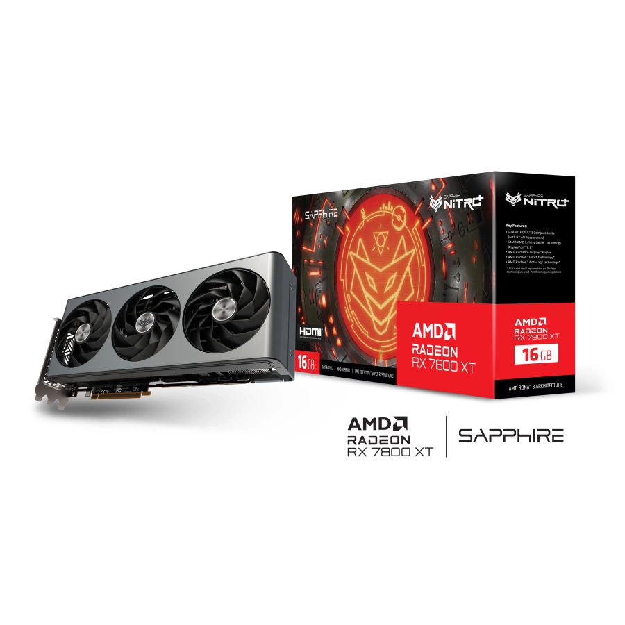 Sapphire AMD Radeon RX 7800 XT Nitro+ 11330-01-20G 16 GB GDDR6 256 Bit Ekran Kartı