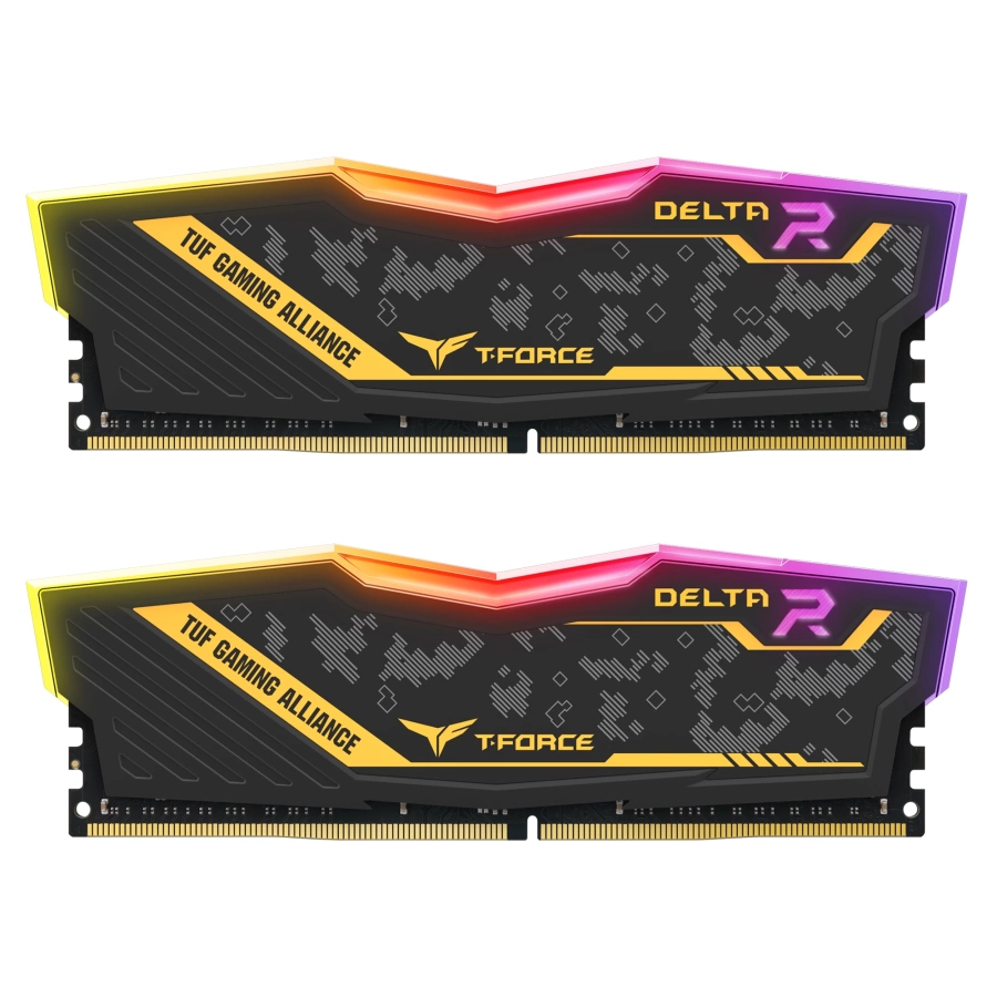 Team T-Force Delta RGB TUF Yellow 16 GB (2X8) 3200 MHz DDR4 CL16 TF9D416G3200HC16FDC01 Ram