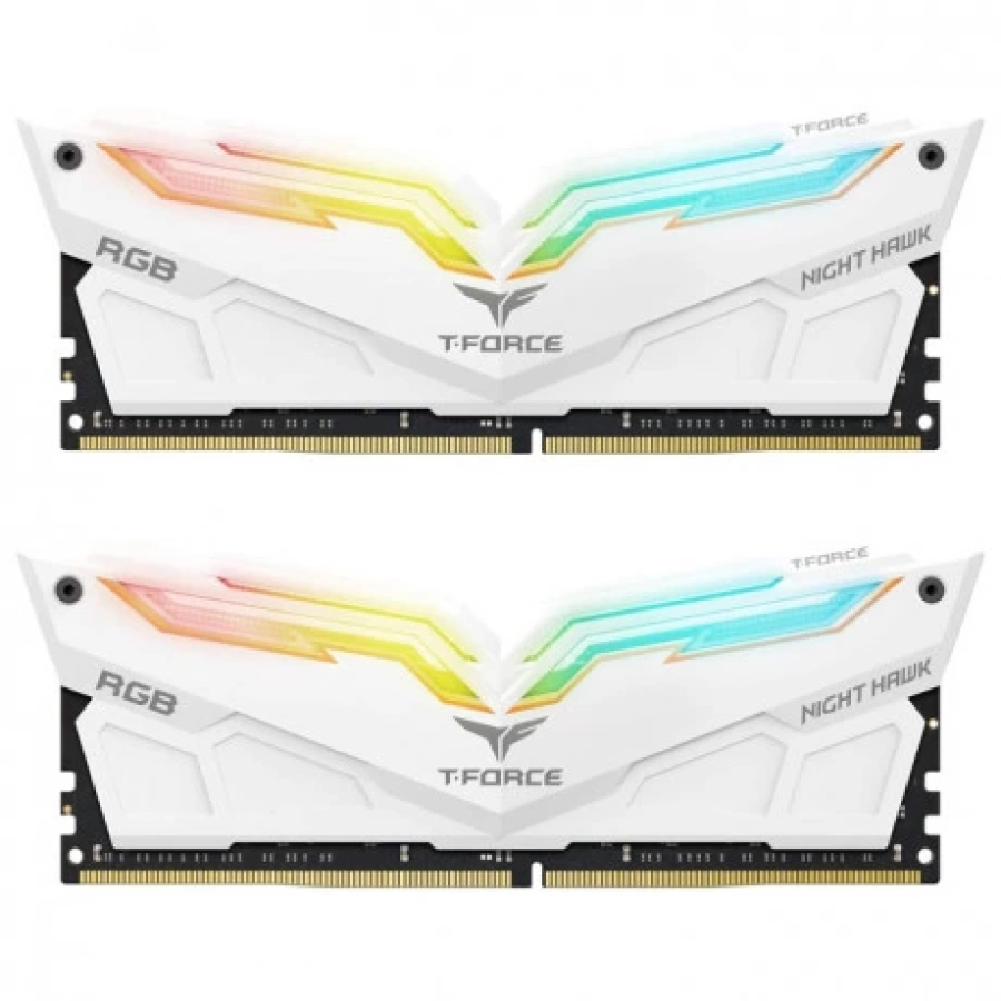 Team T-Force Night Hawk RGB White 16GB (2x8GB) 3200MHz CL16 DDR4 Gaming Ram