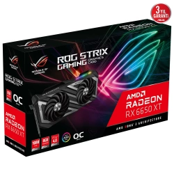 ASUS RADEON RX 6650 XT ROG-STRIX-RX6650XT-O8G-GAMING 8GB GDDR6 128bit OC RGB EKRAN KARTI