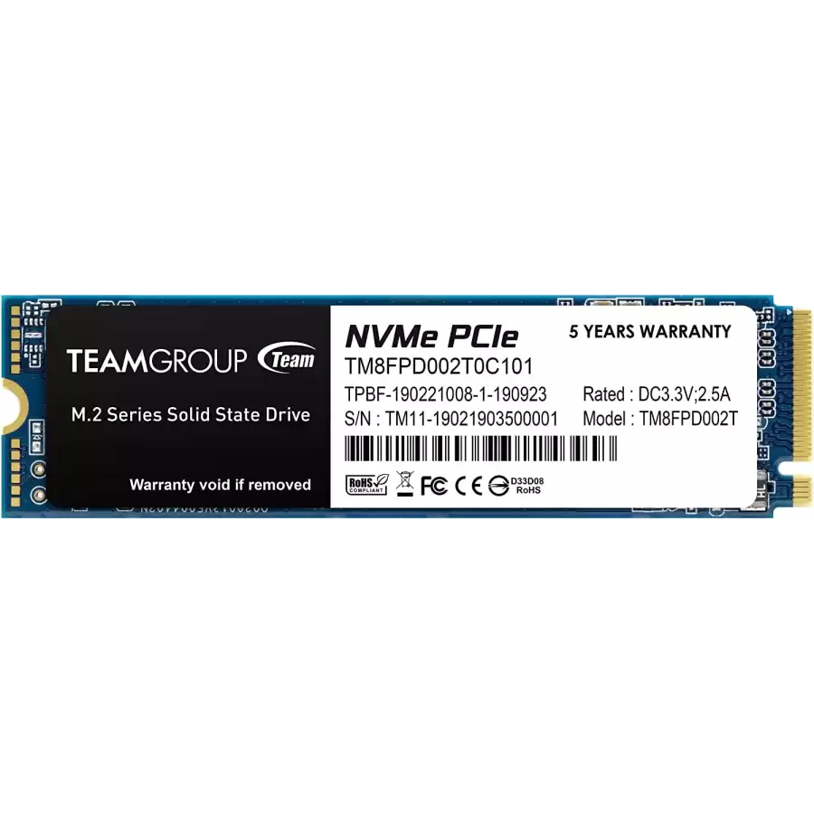 Team MP33 Pro 2TB 2100/1700MB/s NVMe PCIe Gen3x4 M.2 SSD Disk