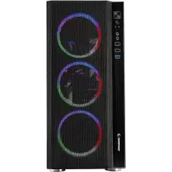 Rampage CARISMA MESH 4 * 12cm Rainbow Fan Temper Camlı Usb 3.0 Gaming Oyuncu Kasası
