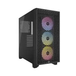 CORSAIR CC-9011255-EU iCUE 3000D 3x AR120 RGB AIRFLOW Temperli Cam Mid-Tower Siyah Gaming Kasa