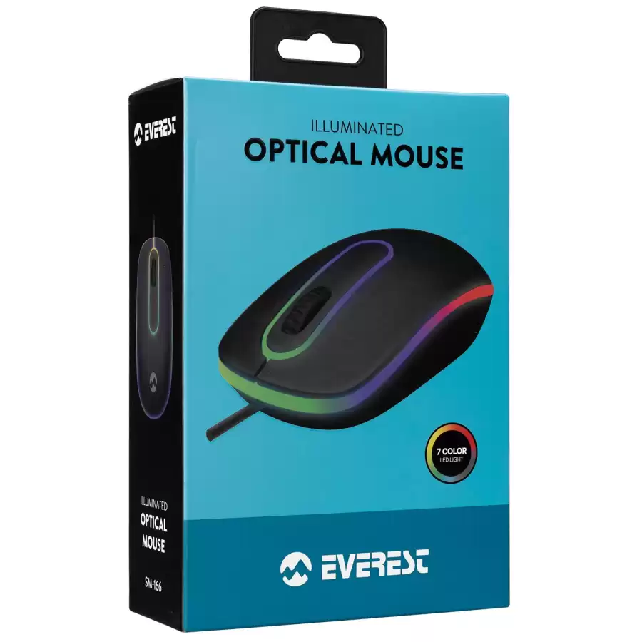Everest SM-166 Usb Kırmızı Işıklı Optik Mouse
