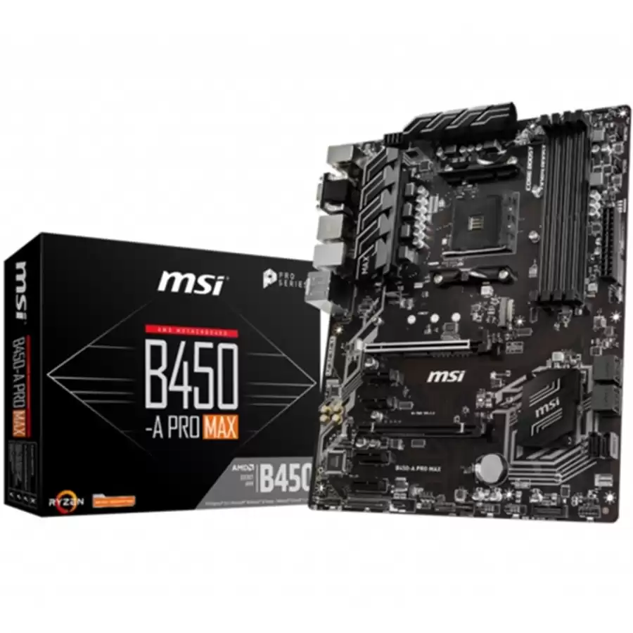 MSI B450-A PRO MAX AM4 DDR4 3466(OC) VGA DVI HDMI M.2 USB3.1 ATX