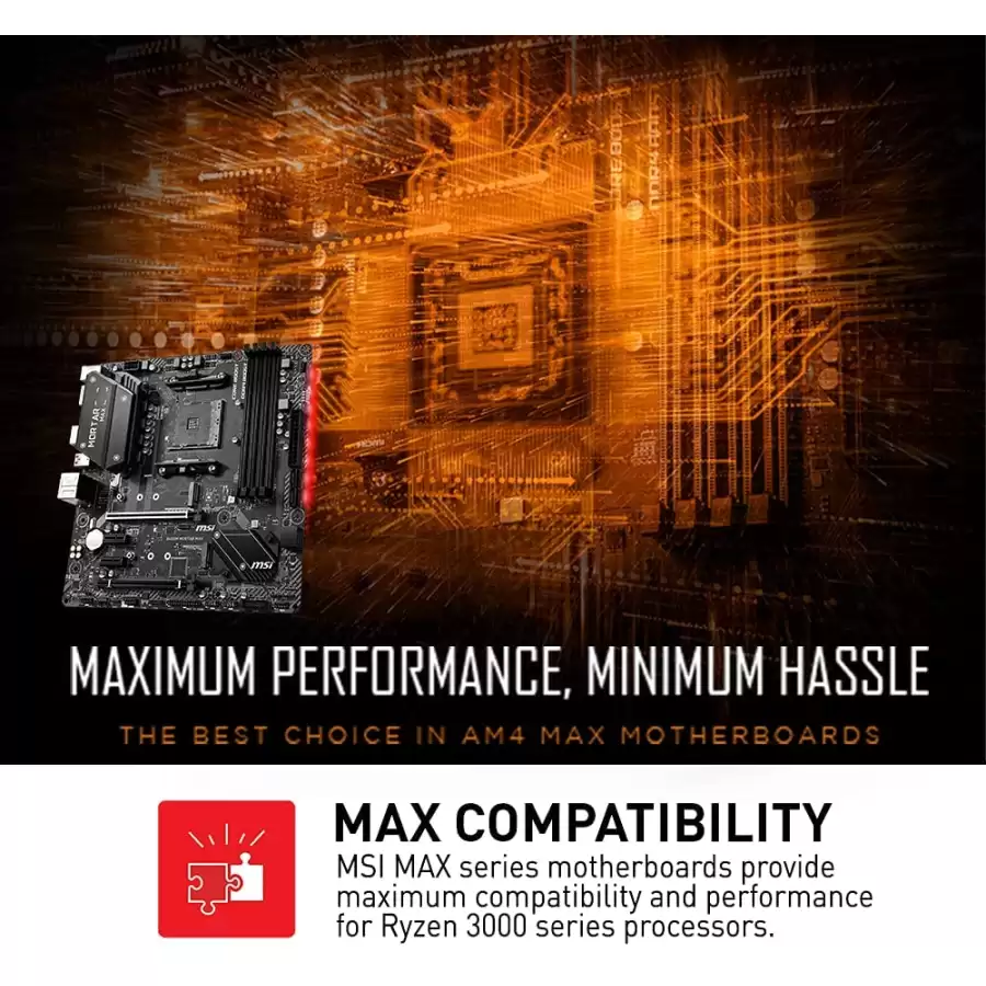 MSI B450M MORTAR MAX AM4 DDR4 3466(OC)HDMI DP 2x M.2 USB3.2 mATX