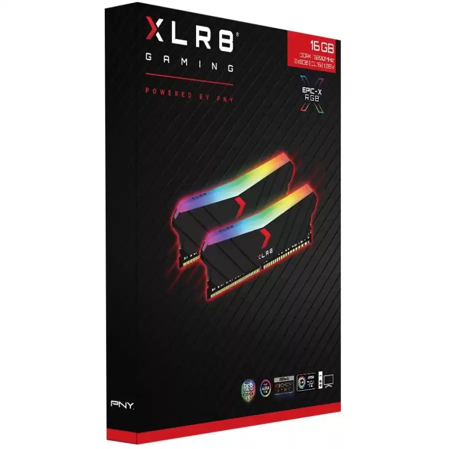 Pny XLR8 EPIC-X RGB (2x8) 16 GB DDR4 3200 Mhz MD16GK2D4320016XRGB Ram