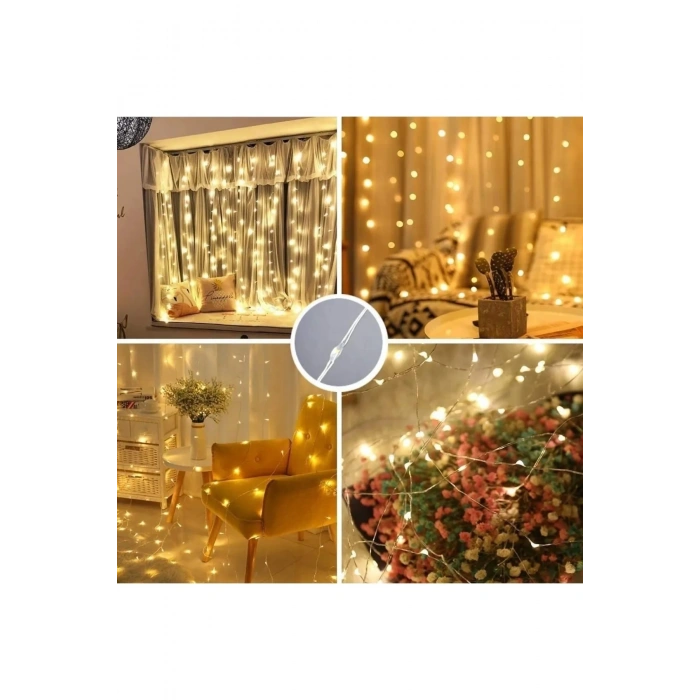 8 Fonksiyonlu Peri Perde Led Uzaktan Kumandalı Günışığı Perde Peri Led (3 Mt X 3 Mt)