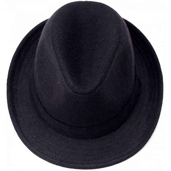 Çocuk Boy Siyah Kumaş Fötr Şapka Gösteri Şapkası Michael Jackson Şapkası 54 No