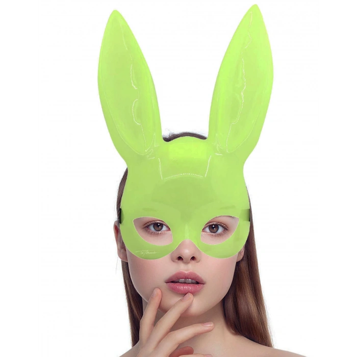 Karanlıkta Parlayan Fosforlu Tavşan Maskesi – Glow Bunny Masquerade Maske (32x22 Cm)