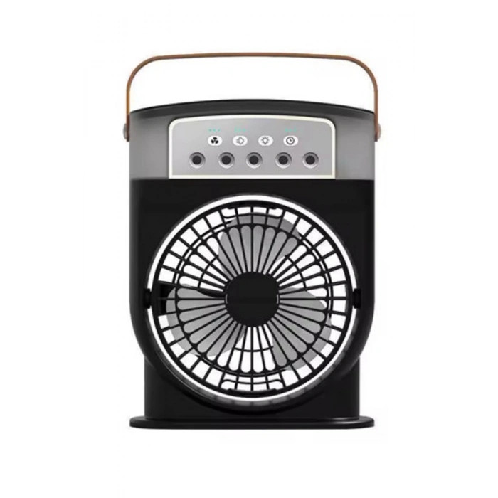 Şarjlı 600 Ml Su Hazneli Taşınabilir Masaüstü Vanilatör  Güçlü Fan Ve 2000 Mah Pil Siyah