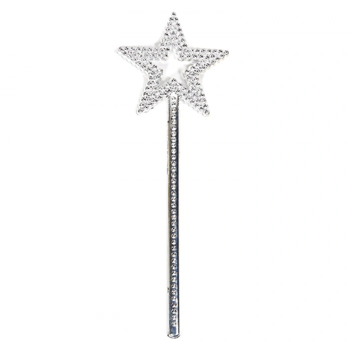 Yıldız Model Peri Asası Melek Asası Prenses Asası Metalize Gümüş Renk