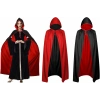 Çift Taraflı Kullanılabilir Siyah Kırmızı Kapişonlu Pelerin 140 Cm Yetişkin