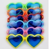 Mega Boy Büyük Kalp Şekilli Parti Gözlüğü 12 Adet Rengarenk