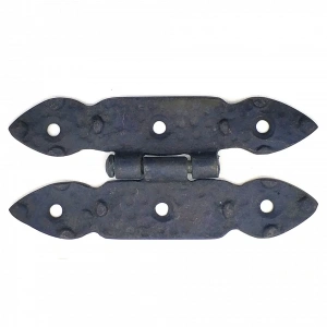 Antika Tarz Dekoratif Pirinç Düğmeli Menteşe - 117x57 Mm, Oksit