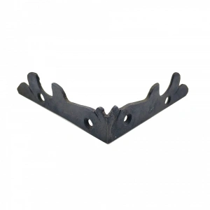 Antika Tarz Dekoratif Pirinç Lale Köşe Gönye - Yan, 105x105 Mm, Oksit