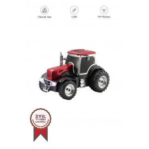D42 Kırmızı Traktör Tasarım Usb/fm Radyo Bluetooth Hoparlör Speaker