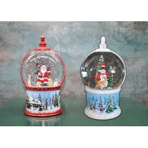 Kardan Adam Ve Noel Babalı Işıklı Müzikli Kar Küresi Alk3183