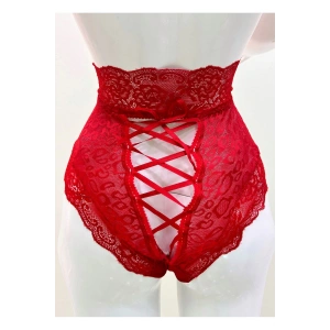 Kırmızı Dantelli Yüksek Bel Külot Venüs-k1011