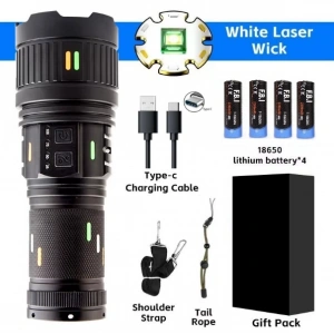 Pro F-3001 Alüminyum Tg Led Güç Göstergeli Type-c Şarjlı El Feneri 100 W