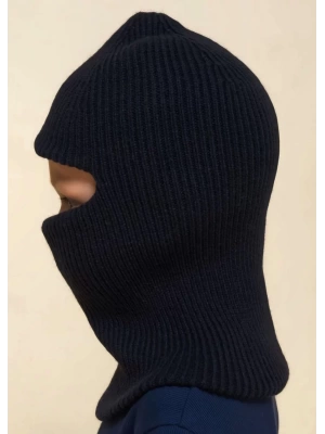 Kışlık Kar Maske Çocuk Triko Bere - Siyah