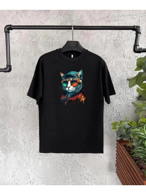 Unisex Çocuk Baskılı T-Shirt - Siyah