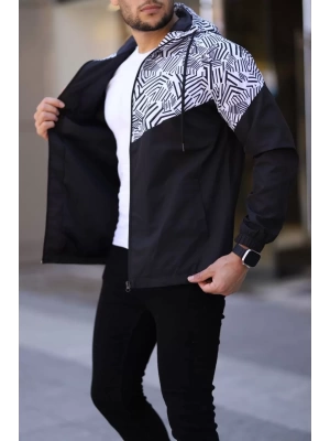 Unisex Kapüşonlu İçi Astarlı Yağmurluk - Siyah