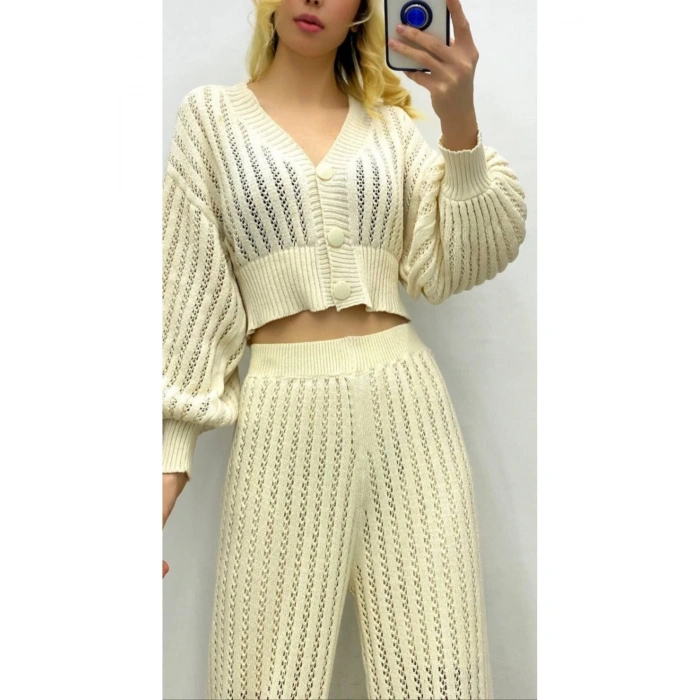 Kadın Triko Takım Pantolon Ve Hırka